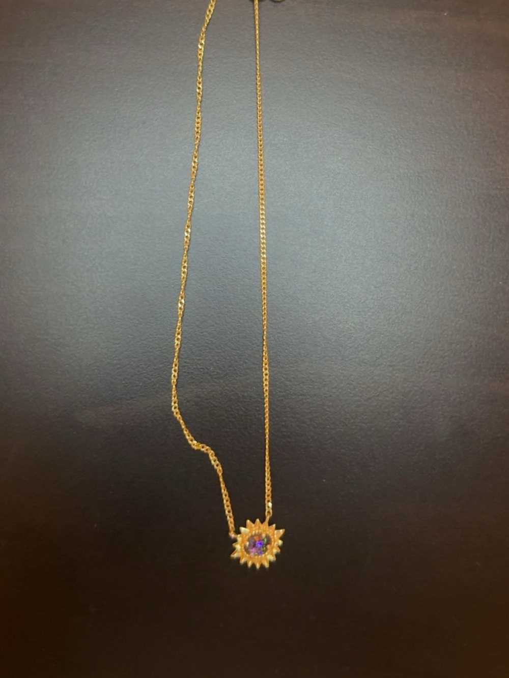 Kendra Scott Gold Sunflower Necklace with Purple Center